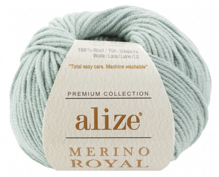 Fir de tricotat sau crosetat - Fire tip mohair din lana 100%, ALIZE MERINO ROYAL VERNIL 522