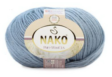 Fir de tricotat sau crosetat - Fire tip mohair din lana 100% Nako PURE WOOL 3.5 BLEO 12349