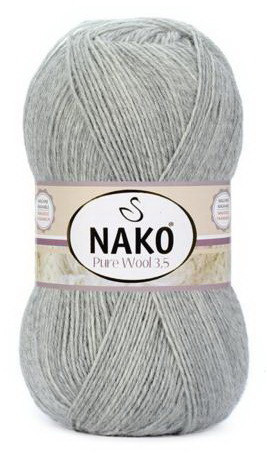 Fir de tricotat sau crosetat - Fire tip mohair din lana 100% Nako PURE WOOL 3.5 GRI 195