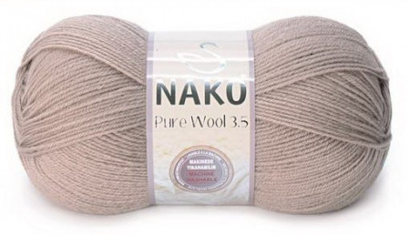 Fir de tricotat sau crosetat - Fire tip mohair din lana 100% Nako PURE WOOL 3,5 BEJ 257