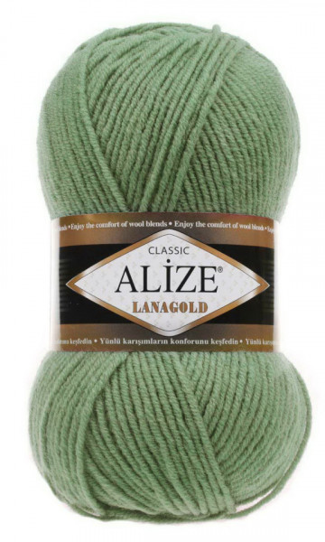 Fir de tricotat sau crosetat - Fire tip mohair din lana 49% si acril 51% Alize Lanagold Verde 180