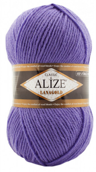 Fir de tricotat sau crosetat - Fire tip mohair din lana 49% si acril 51% Alize Lanagold Mov 851