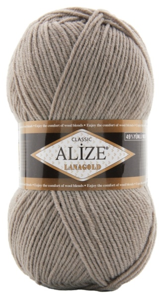 Fir de tricotat sau crosetat - Fire tip mohair din lana 49% si acril 51% Alize Lanagold Bej 990 - Img 2