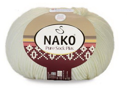 Fir de tricotat sau crosetat - Fire tip mohair din lana si polyamida Nako PURE SOCK PLUS CREAM 2378