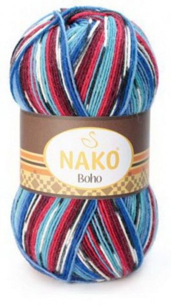 Fir de tricotat sau crosetat - Fire tip mohair din lana si polyamida Nako BOHO mix 81254