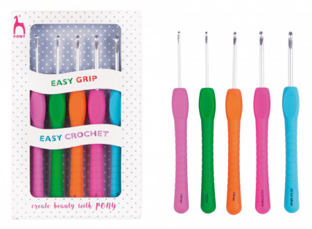 PONY EASY CROCHET - set crosete un singur capat si maner ergonomic - Img 3