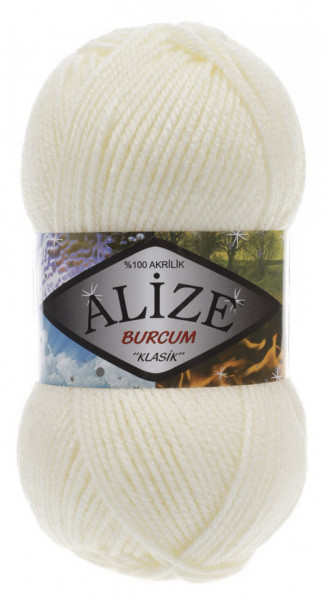 Fir de tricotat sau crosetat - Fir ACRILIC ALIZE BURCUM KLASIK CREAM 62