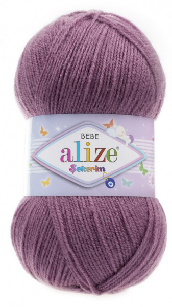 Fir de tricotat sau crosetat - Fir ACRILIC ALIZE SEKERIM BEBE MOV 28