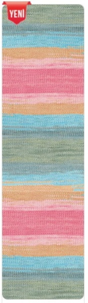 Fir de tricotat sau crosetat - Fir BUMBAC 100% ALIZE BELLA BATIK 100 - 2970 - Img 2