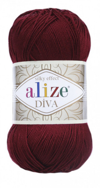 Fir de tricotat sau crosetat - Fir microfibra ALIZE DIVA GRENA 57