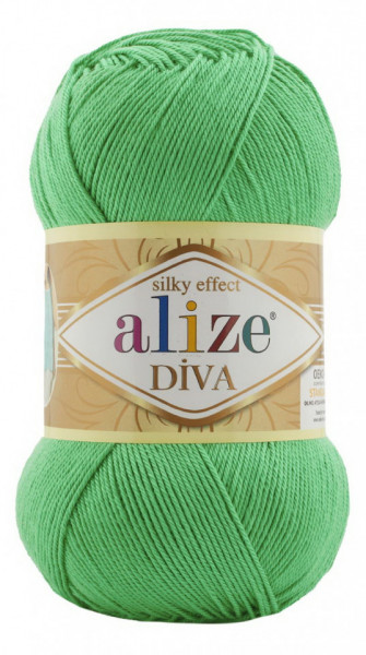 Fir de tricotat sau crosetat - Fir microfibra ALIZE DIVA VERDE 778