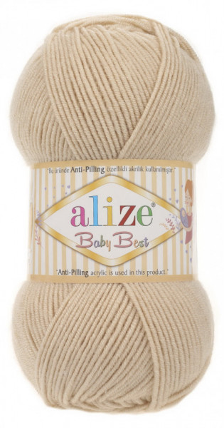 Fir de tricotat sau crosetat - Fire amestec acril anti pilling + bambus ALIZE BABY BEST BEJ 310