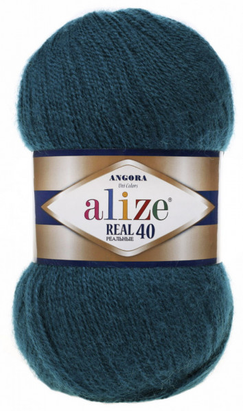 Fir de tricotat sau crosetat - Fire tip mohair din acril Alize Angora Real 40 Petrol 17 - Img 2