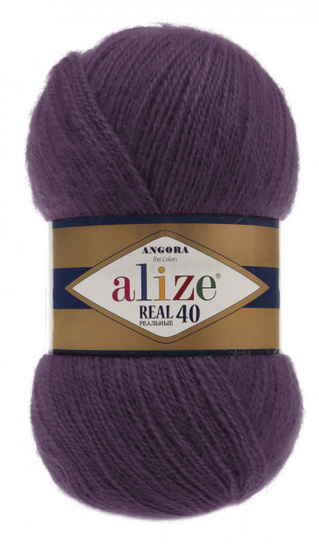 Fir de tricotat sau crosetat - Fire tip mohair din acril Alize Angora Real 40 Mov 111