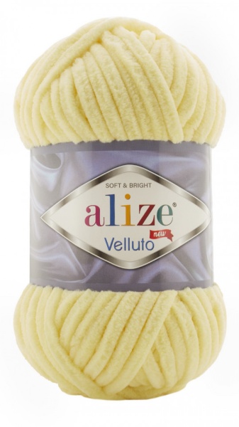 Fir de tricotat sau crosetat - Fire tip mohair din acril ALIZE VELLUTO GALBEN 979 - Img 2