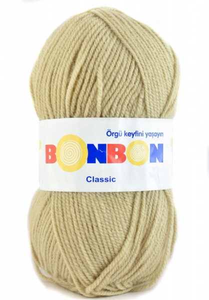 Fir de tricotat sau crosetat - Fire tip mohair din acril BONBON CLASIC BEJ 98209