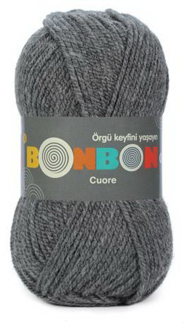 Fir de tricotat sau crosetat - Fire tip mohair din acril BONBON CUORE - GRI- 98242