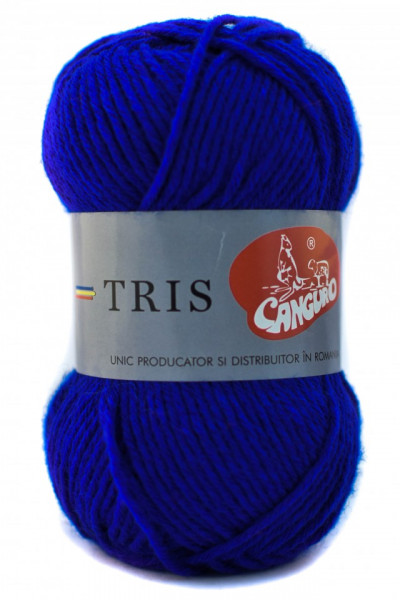 Fir de tricotat sau crosetat - Fire tip mohair din acril CANGURO - TRIS ALBASTRU 338