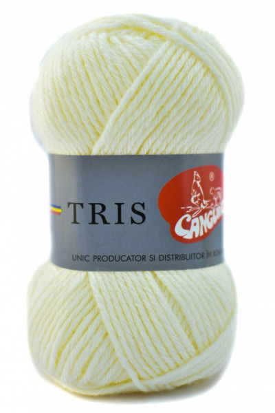 Fir de tricotat sau crosetat - Fire tip mohair din acril CANGURO - TRIS CREAM 302