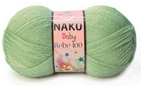 Fir de tricotat sau crosetat - Fire tip mohair din acril Nako Baby 100 VERDE 10262