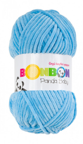 Fir de tricotat sau crosetat - Fire tip mohair din acril NAKO BONBON PANDA BABY BLEO 3123