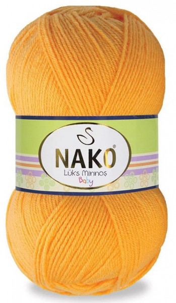 Fir de tricotat sau crosetat - Fire tip mohair din acril NAKO LUKS MINNOS GALBEN 3639