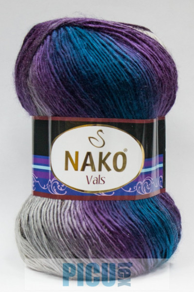 Fir de tricotat sau crosetat - Fire tip mohair din acril premium Nako VALS DEGRADE 86385