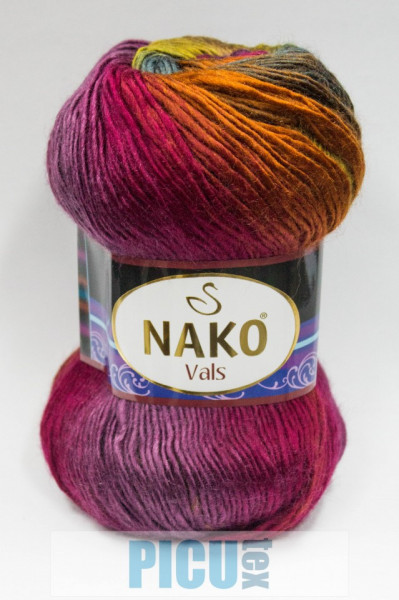 Fir de tricotat sau crosetat - Fire tip mohair din acril premium Nako VALS DEGRADE 86464
