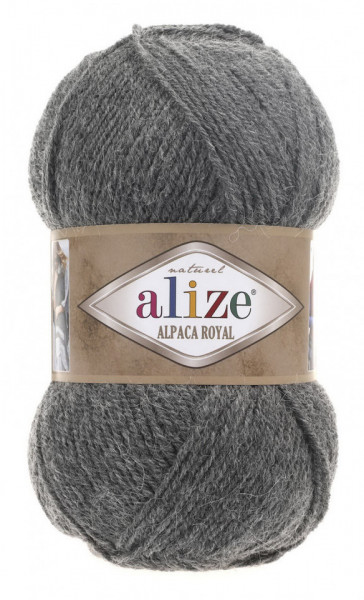 Fir de tricotat sau crosetat - Fire tip mohair din alpaca 30%, lana 15%, acril 55% Alize Alpaca Royal GRI 196