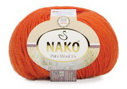 Fir de tricotat sau crosetat - Fire tip mohair din lana 100% Nako PURE WOOL 3.5 PORTOCALIU 6963