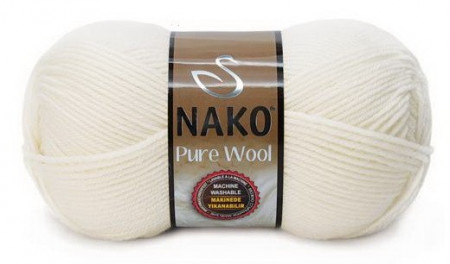 Fir de tricotat sau crosetat - Fire tip mohair din lana 100% Nako PURE WOOL ALB 208