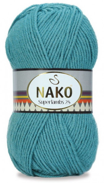 Fir de tricotat sau crosetat - Fire tip mohair din lana 25% si acril 75% Nako Superlambs 25 TURQUAZ 6674