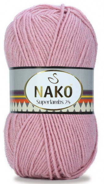 Fir de tricotat sau crosetat - Fire tip mohair din lana 25% si acril 75% Nako Superlambs 25 ROZ 6822