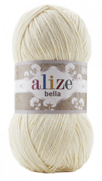 Fir de tricotat sau crosetat - Fir BUMBAC 100% ALIZE BELLA 100 - CREAM 01