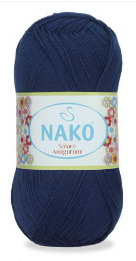 Fir de tricotat sau crosetat - Fir BUMBAC 100% NAKO SOLARE AMIGURUMI ALBASTRU 6955