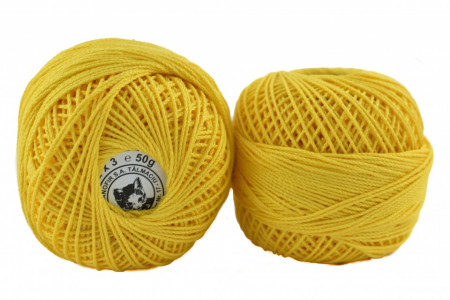 Fir de tricotat sau crosetat - Fire Bumbac 100% ANGELICA ROMANOFIR BOBINA GALBEN 1310 - Img 2