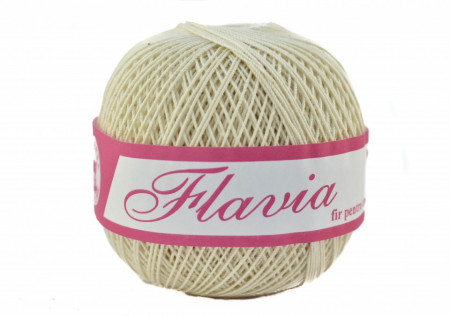 Fir de tricotat sau crosetat - Fire Bumbac 100% FLAVIA ROMANOFIR BOBINA CREAM 1203