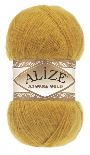 Fir de tricotat sau crosetat - Fire tip mohair din acril Alize Angora Gold Mustar 02