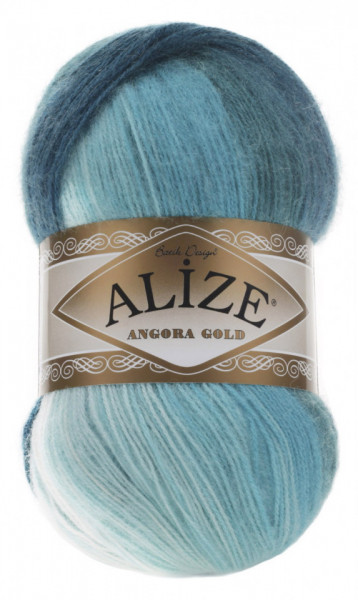 Fir de tricotat sau crosetat - Fire tip mohair din acril Alize Angora Gold Batik degrade 1892