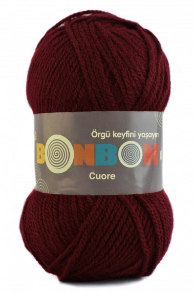 Fir de tricotat sau crosetat - Fire tip mohair din acril BONBON CUORE - GRENA - 98220