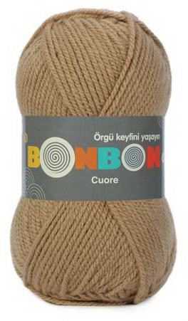 Fir de tricotat sau crosetat - Fire tip mohair din acril BONBON CUORE - BEJ - 98672