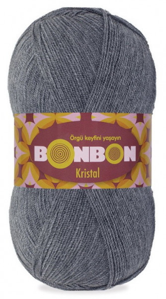 Fir de tricotat sau crosetat - Fire tip mohair din acril BONBON KRISTAL GRI 98242