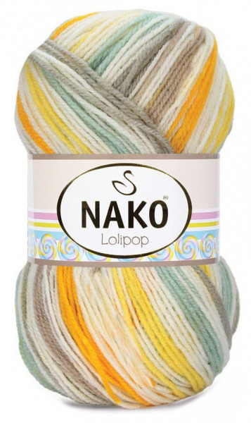Fir de tricotat sau crosetat - Fire tip mohair din acril degrade Nako Lolipop degrade 82845