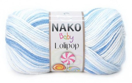 Fir de tricotat sau crosetat - Fire tip mohair din acril degrade Nako Lolipop bleo 80431