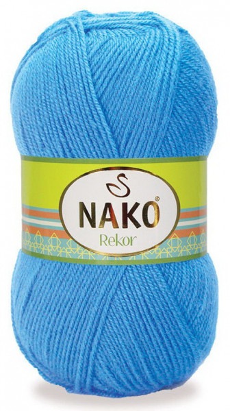 Fir de tricotat sau crosetat - Fire tip mohair din acril premium Nako REKOR ALBASTRU 1256