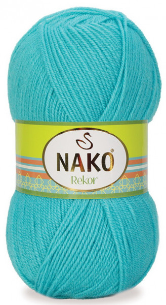 Fir de tricotat sau crosetat - Fire tip mohair din acril premium Nako REKOR TURQUAZ 2253