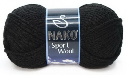Fir de tricotat sau crosetat - Fire tip mohair din acril si lana Nako Sport Wool NEGRU 217