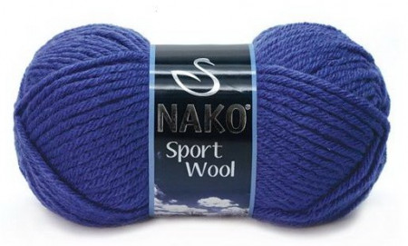 Fir de tricotat sau crosetat - Fire tip mohair din acril si lana Nako Sport Wool ALBASTRU 10472