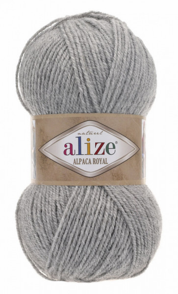 Fir de tricotat sau crosetat - Fire tip mohair din alpaca 30%, lana 15%, acril 55% Alize Alpaca Royal GRI 21