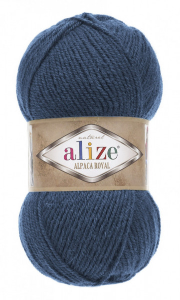 Fir de tricotat sau crosetat - Fire tip mohair din alpaca 30%, lana 15%, acril 55% Alize Alpaca Royal ALBASTRU 381